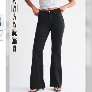 Abercrombie & Fitch Curve Love Black The Vintage Flare High Rise Jeans
